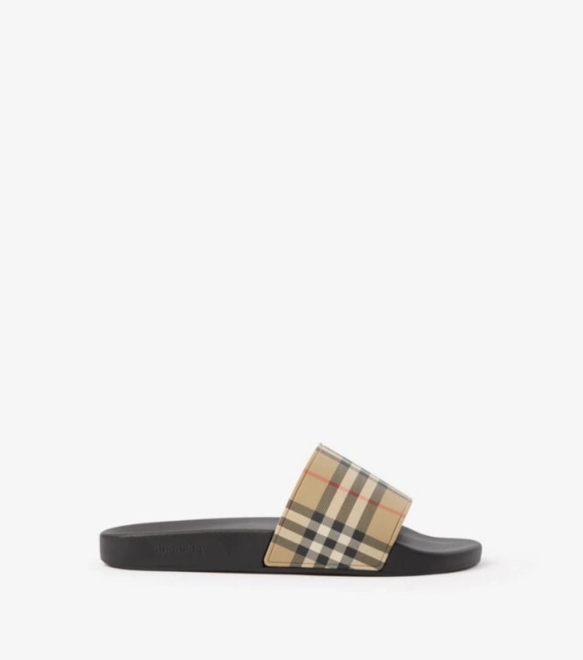 (Burberry MEN’s slides) Check slides