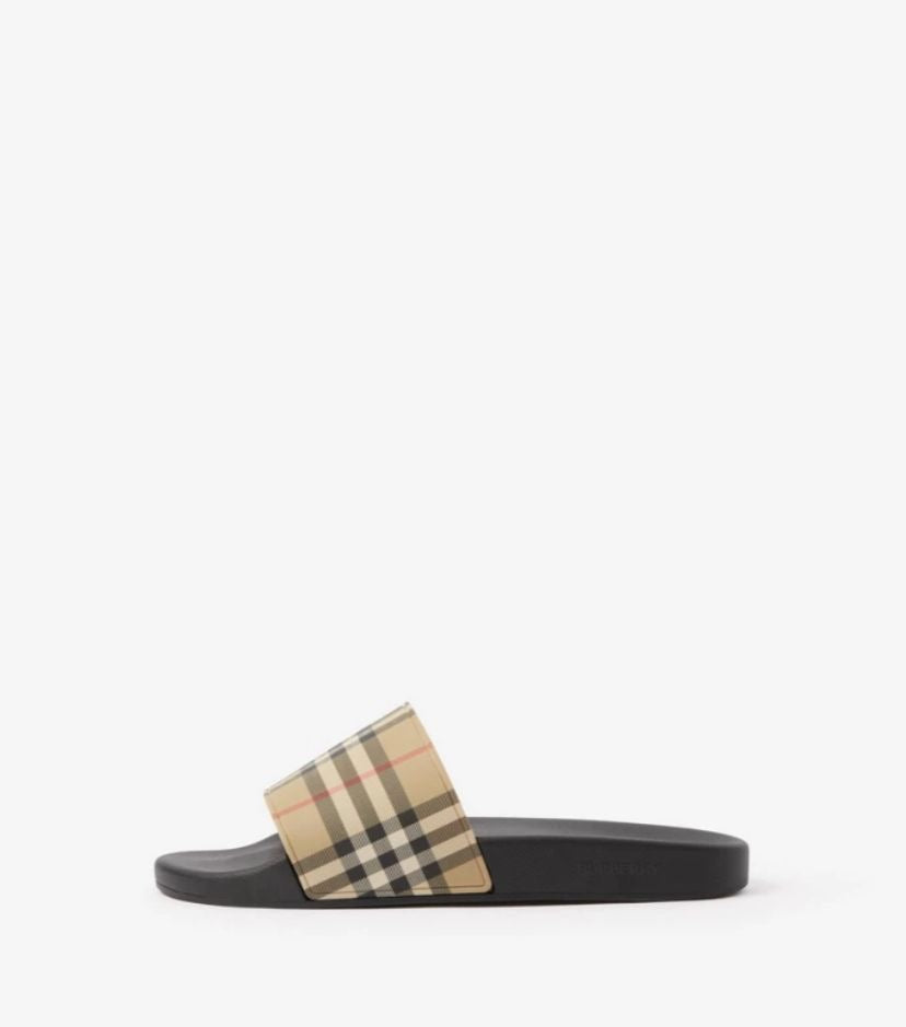 (Burberry MEN’s slides) Check slides