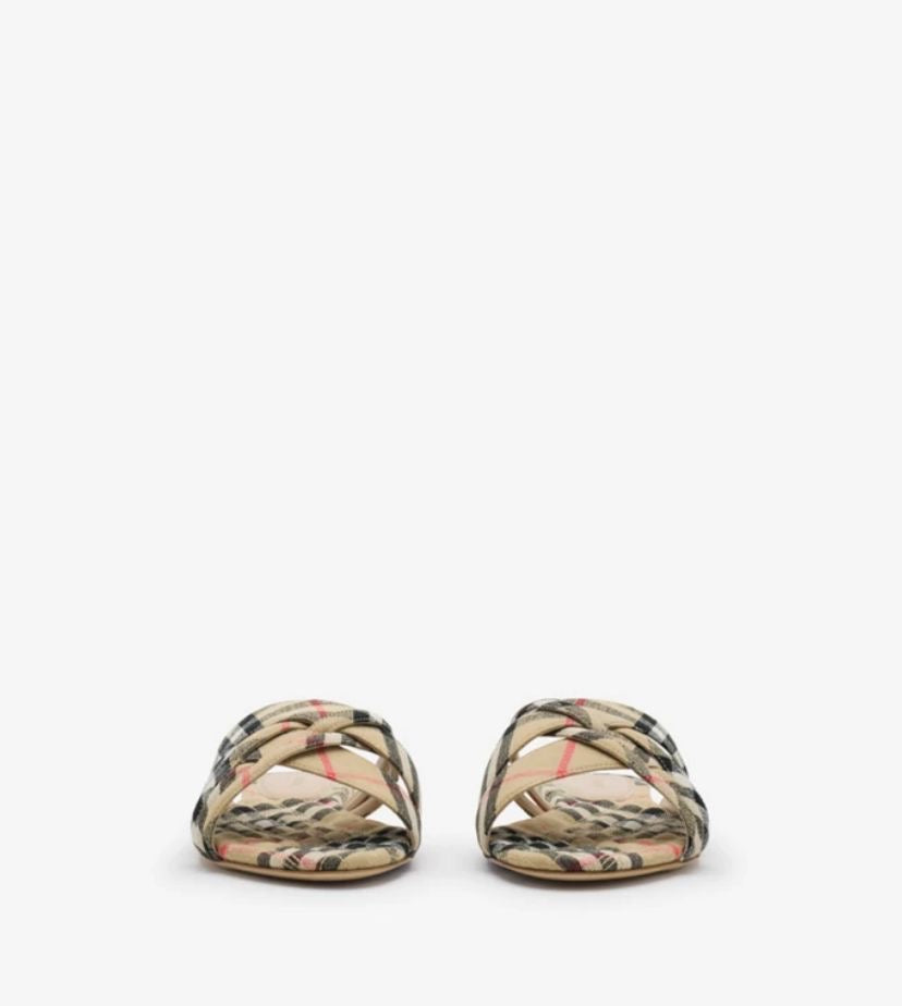 (Burberry Ladies slides) CHECK CABANA SLIDES