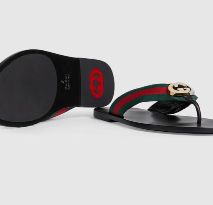 (Gucci Mens slides)Men's slides with interlocking G