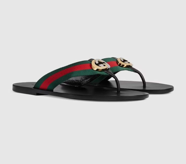 (Gucci Mens slides)Men's slides with interlocking G