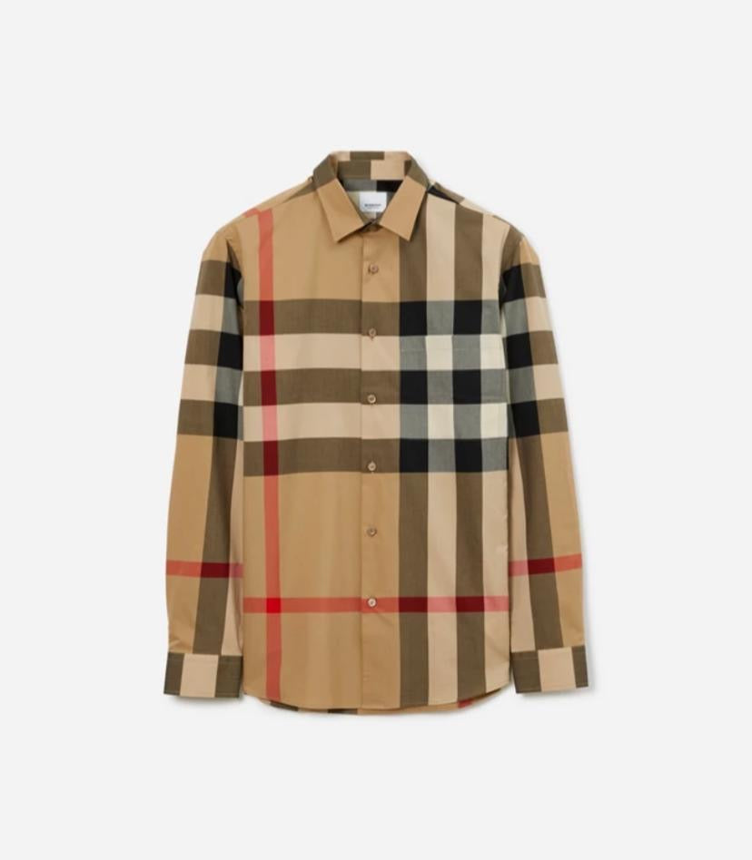 (Burberry MEN’S SHIRTS) Slim fit check cotton shirt