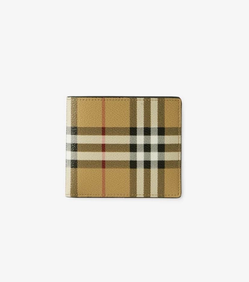 (Burberry MENS WALLETS AND BAGS) Check bifold coin wallet