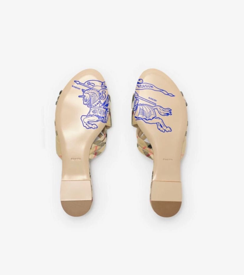 (Burberry Ladies slides) CHECK CABANA SLIDES