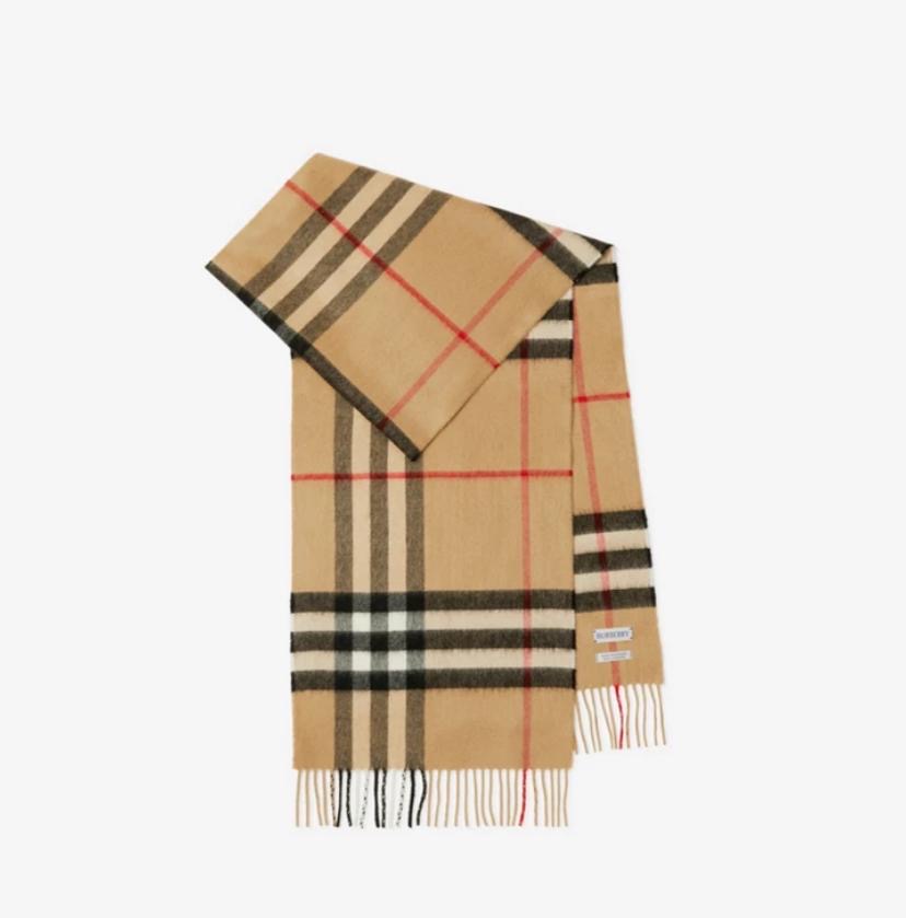 (BURBERRY Scarfs) Check cashmere scarf