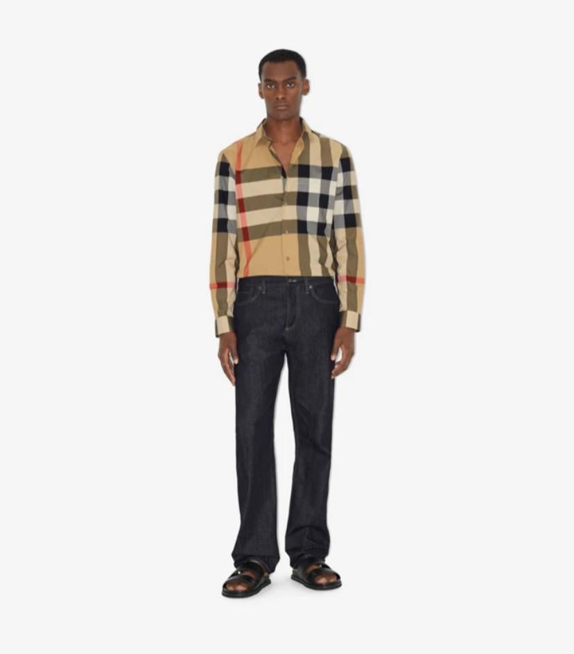 (Burberry MEN’S SHIRTS) Slim fit check cotton shirt